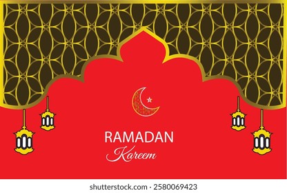 Premium Ramadan Islamic Background with Side Pattern Vector Design.