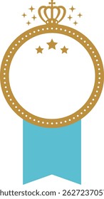 Emblema de Classificação Premium com coroa e fita, ouro e azul ver.