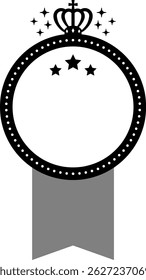 Emblema de Classificação Premium com Coroa e Fita, Black ver.