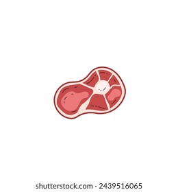 Premium raw meat icon. Vector illustrations of pork for steak and chop are ideal for restaurant menus and barbecue decoration. Illustration of fresh and ready to cook dishes
