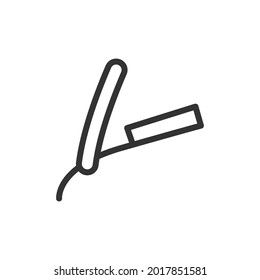 Premium razor line icon for app, web and UI. Vector stroke sign isolated on a white background. Outline icon of razor in trendy style.