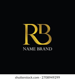 Un logotipo de marca de letras RB premium diseñado con un suave degradado dorado para un aspecto lujoso y profesional. Perfecto para marcas de moda, joyería, consultoría, bienes raíces, belleza o negocios de lujo
