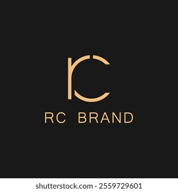 premium RC logo monogram. luxury initials design minimal modern typeface.
