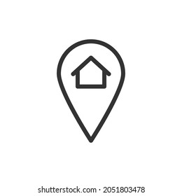 Premium real estate line icon for app, web and UI. Vector stroke sign isolated on a white background. Outline icon of real estate in trendy style.