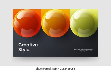 Premium realistic balls brochure concept. Geometric banner vector design illustration.