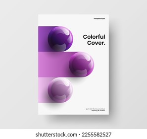 Premium realistic balls corporate cover concept. Vivid company identity design vector template.