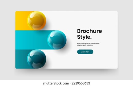 Premium realistic balls site screen layout. Bright postcard design vector concept.