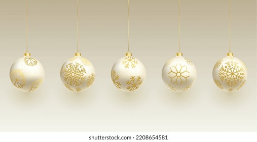 premium realistic christmas bauble set for xmas design 