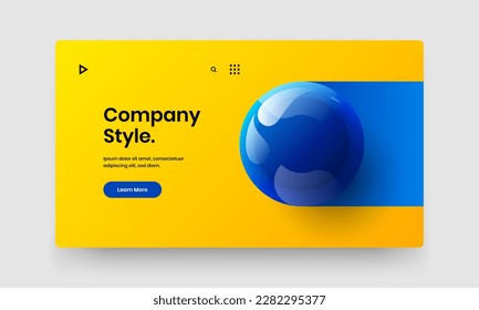 Premium realistic spheres poster layout. Vivid corporate cover vector design illustration.