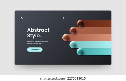 El concepto de banner web premium realista de esferas. Plantilla vectorial de diseño de portada de catálogo colorida.