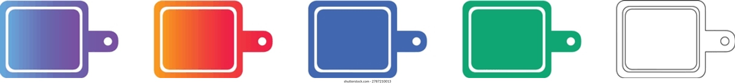 Premium Rectangular Cutting Board Icons with Juice Groove vol 1017