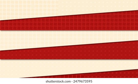 fondo de zig zag apilado rojo y crema premium con textura espiral en el fondo. Fondo de Vector.