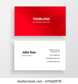 Premium red gradient Clean and minimal corporate business card mockup