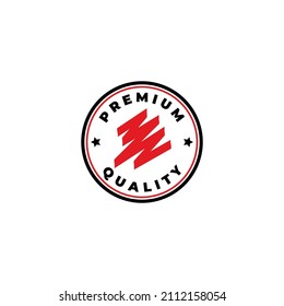 premium red scribble wave stamp logo concept. Vector illustration