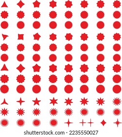Premium red star icons. Twinkling stars. Sparkles, shining burst. Christmas vector symbols isolated vector. in white background.