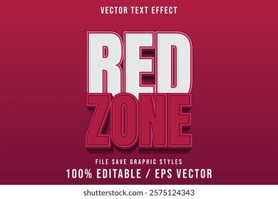 Premium Red Zone text effects can be edited again, suitable poster.