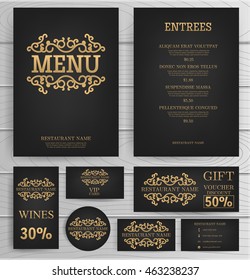 Premium restaurant cafe menu, template design Vector.