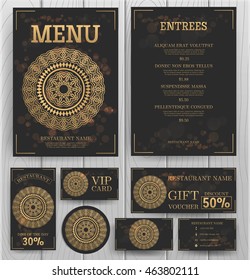Premium restaurant cafe menu, template design. Vector