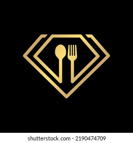 premium restourant food diamond logo