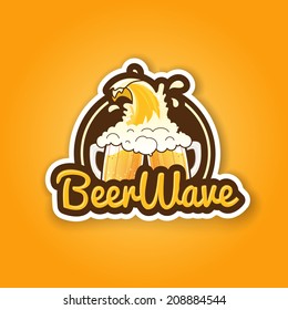 Premium Retro Beer Badge Label Sticker Design For Bar Pub Tavern, Symbol Looks Like Logo