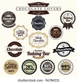 Premium Retro Chocolate Vintage Label Set