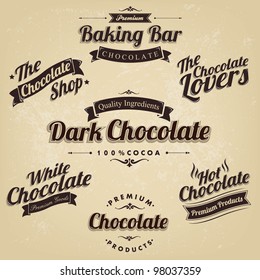 Premium Retro Chocolate Vintage And Label Set