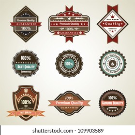 Premium retro labels, vintage vector