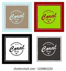 Premium Retro Seafood Vector Signs or Logo Template . Hand Drawn Vintage Sketches with Typography. Great Restaurant and Cafe Emblem. Isolated.