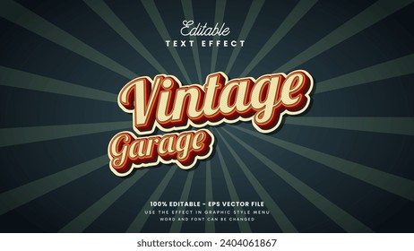 Premium retro style editable 3d text effect