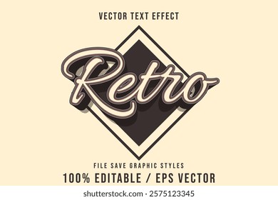 Premium Retro text effects can be edited again, suitable poster, template.