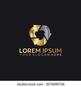 premium reycycle logo design vector