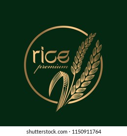 premium rice natural vector design