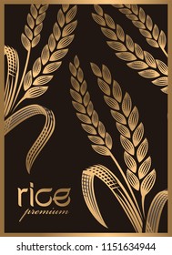 premium rice natural vector design