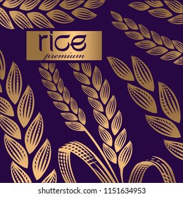 premium rice natural vector design