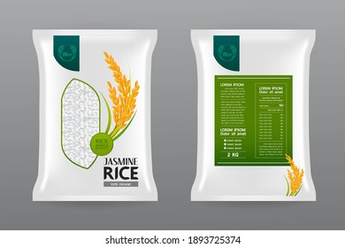 Premium Rice Product Package Mockup vector illustration