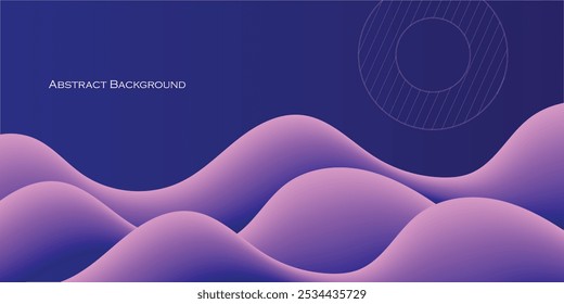 Premium rich blue color abstract background with light purple wave, Dynamic royal blue wave pattern, Modern flowing wavy lines, Fluidity background