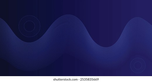 Premium rich blue color abstract background with light blue wave, Dynamic royal blue wave pattern, Modern flowing wavy lines, Fluidity background