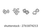 Premium Roasted Nut Icon Set