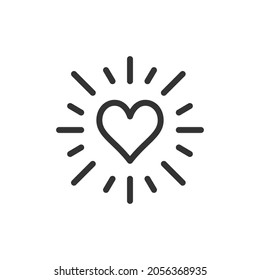 Premium romantic line icon for app, web and UI. Vector stroke sign isolated on a white background. Outline icon of romantic in trendy style.