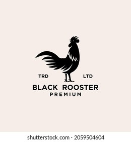 premium Rooster black logo design