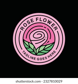 Premium Rose Flower Logo Vector Graphic Design illustration Vintage style Boutique Emblem Symbol and Icon