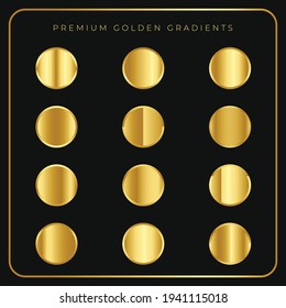 Premium round gold gradient template