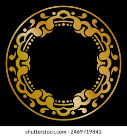 Ilustración vectorial de ornamento de oro redondo de Premium, decoración de invitación de oro. ornamento de mandala de oro