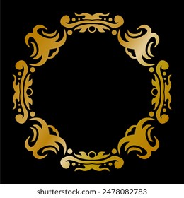 Premium round gold ornament vector illustration, gold invitation decoration. gold mandala ornament