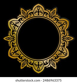 Premium Runde Goldene Ornament Vektorillustration, goldene Einladung Dekoration. Gold Mandala Ornament.
