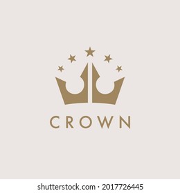 Premium royal crown logo icon. Royalty king symbol. Luxury brand sign. Vector illustration.