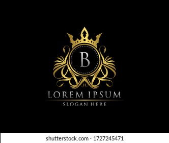 Premium Royal King B Letter Crest Gold Logo template