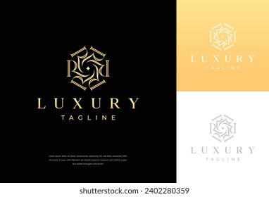 premium RR logo monogram with gold circle frame. luxury initials design minimal modern typeface.