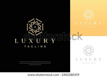 premium RR logo monogram with gold circle frame. luxury initials design minimal modern typeface.