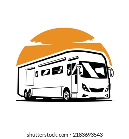 Premium RV Motor Home Camper Bus Vector Illustration Isolated